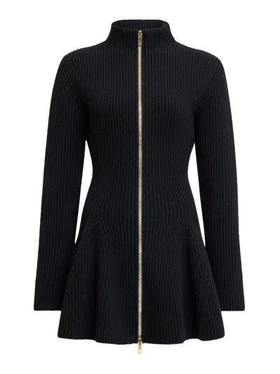 ALAÏA FLARED CARDIGAN IN RIBBED KNIT
