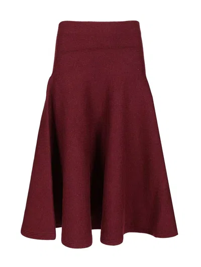 ALAÏA FLARED CASHMERE SKIRT SKIRTS BORDEAUX