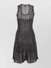 Alaïa Flared Hem Knit Dress In Black