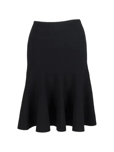 Pre-owned Alaïa Flared Midi Skirt In Black