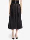 Alaïa Belted Flared Midi Skirt In Black