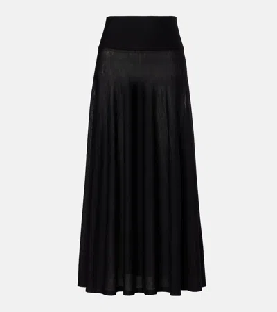 Alaïa Flared Virgin Wool Maxi Skirt