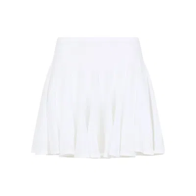Alaïa Flared White Skirt With Soft Pleats