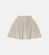 Alaïa Flared Wool-blend Miniskirt In Beige
