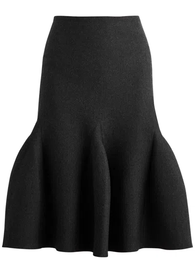 ALAÏA ALAÏA FLARED WOOL-BLEND SKIRT