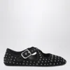 Alaïa Alaia Flat Ballerinas In Suede With Crossed Straps And Eyelets Women In Black
