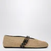 Alaïa Flat Ballerinas Natural Colour In Paper Straw