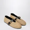 Alaïa Alaia Flat Ballerinas Natural Colour In Paper Straw Women