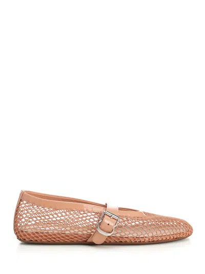 Alaïa Flat Ballerinas Scarpe Basse Rose In Brown