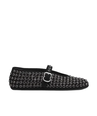 Alaïa Embellished Ballet Flats In Black