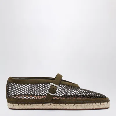 Alaïa Alaia Flat Mini Espadrilles In Mesh And Suede In Multi