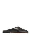 Alaïa Elegant Open-toe Leather Flats For Women In Noir