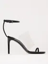 Alaïa Womens Azzedine Alaia Asymmetric Heeled Leather Sandals In Black