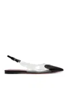 Alaïa Coeur Heart Clear Slingback Ballerina Flats In Noir