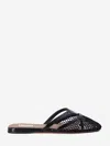 Alaïa Womens Azzedine Alaia Net Patent-leather Flat Mules In Black