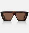 Alaïa Rectangular Acetate Sunglasses In Brown
