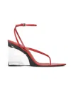 Alaïa 90mm Patent Leather Wedge Sandals In Red