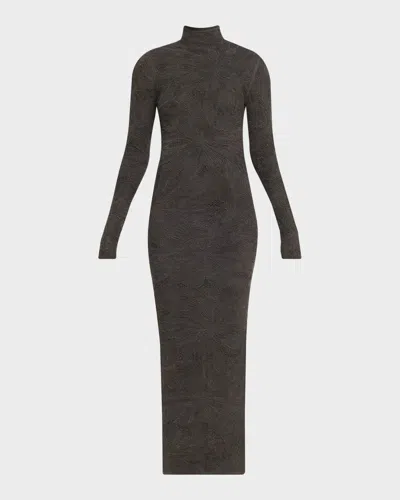 Alaïa Floral Lace Maxi Dress In Brown