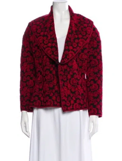 Pre-owned Alaïa Floral Print Blazer In Red