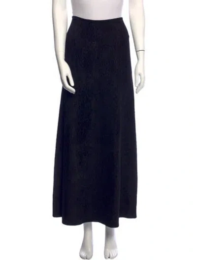 Pre-owned Alaïa Floral Print Long Skirt W/ Tags In Black