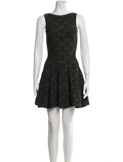 Pre-owned Alaïa Floral Print Mini Dress In Gray
