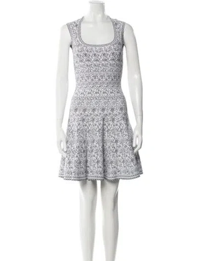 Pre-owned Alaïa Floral Print Mini Dress In Grey/white