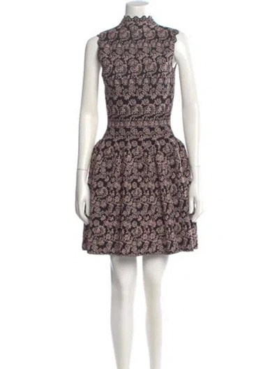 Pre-owned Alaïa Floral Print Mini Dress In Multi