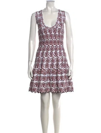 Pre-owned Alaïa Floral Print Mini Dress In Neutral