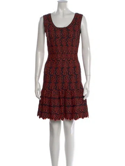 Pre-owned Alaïa Floral Print Mini Dress In Red