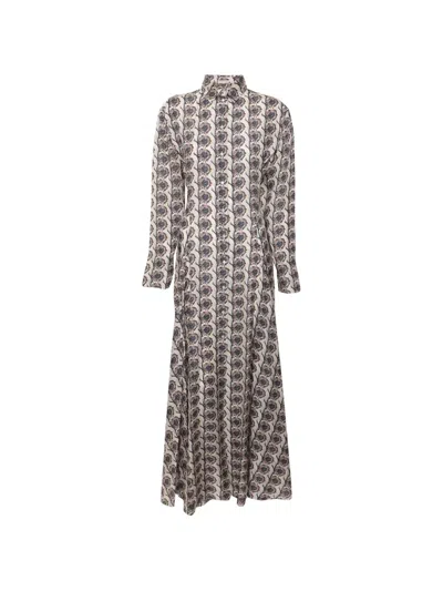 Pre-owned Alaïa Floral-print Maxi Dress In Neutral