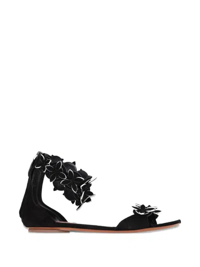 Pre-owned Alaïa Flower-detail Sandals In Black