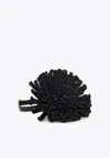 Alaïa Flower Leather Necklace In Black