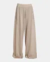 Alaïa Flowy Silk Linen Knit Pants