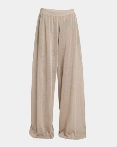 Alaïa Flowy Silk Linen Knit Pants