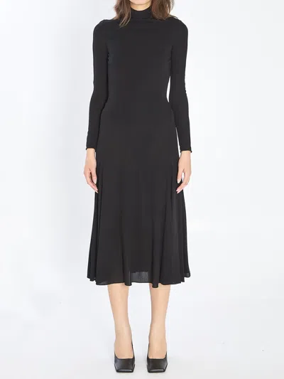 ALAÏA FLUID JERSEY DRESS WITH HEART DETAIL