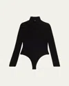Alaïa Fluid Jersey Heart Bodysuit In Black