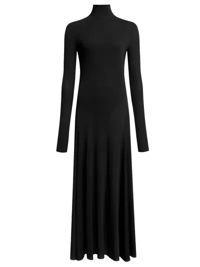 Alaïa Fluid Jersey Heart Dress In Black
