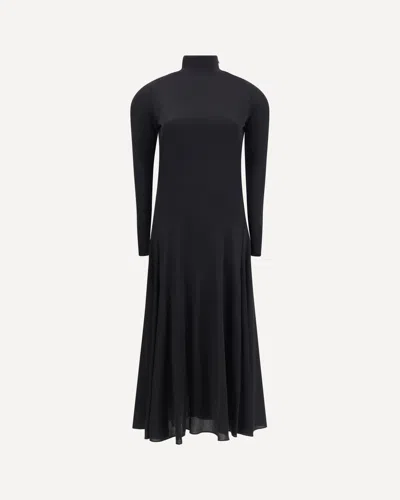 Alaïa Alaia Abito In Jersey Fluido Con Cuore In Black