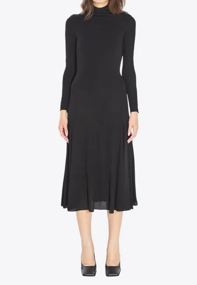 Alaïa Fluid Jersey Midi Dress With Heart Cut-out In Multi
