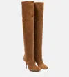 Alaïa Fluide 90 Suede Boots In Brown