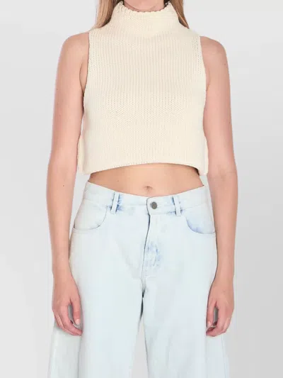 ALAÏA FOLDED HEM CHUNKY SLEEVELESS TOP
