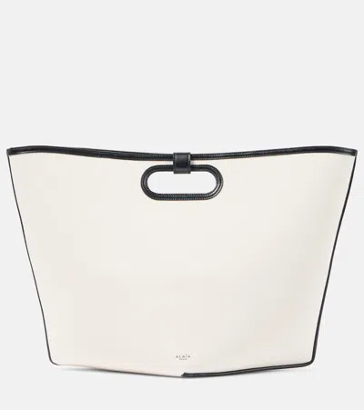 Alaïa Folded Large Leather Tote Bag In Neutrals