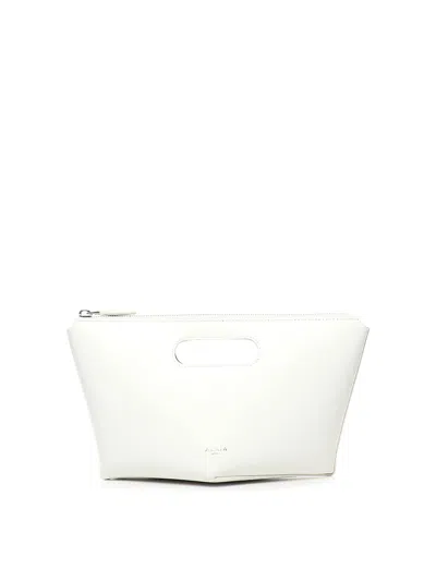 Alaïa Folded Leather Clutch In White