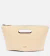 Alaïa Folded Mini Leather Clutch In Beige