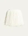 Alaïa White Casse Wool Fringes Skirt In Blanc Casse