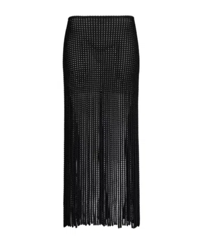 Alaïa Beaded Knit Column Skirt In Black