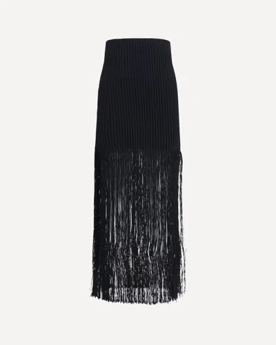 Alaïa Fringe Pencil Skirt In Black