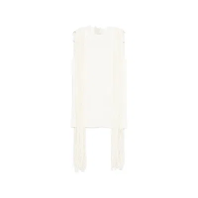 Alaïa Fringe Shift Mini Dress In White