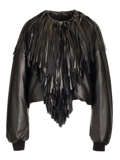 ALAÏA FRINGED BOMBER JACKET