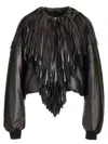 Alaïa Fringed Bomber Jacket Jackets Black